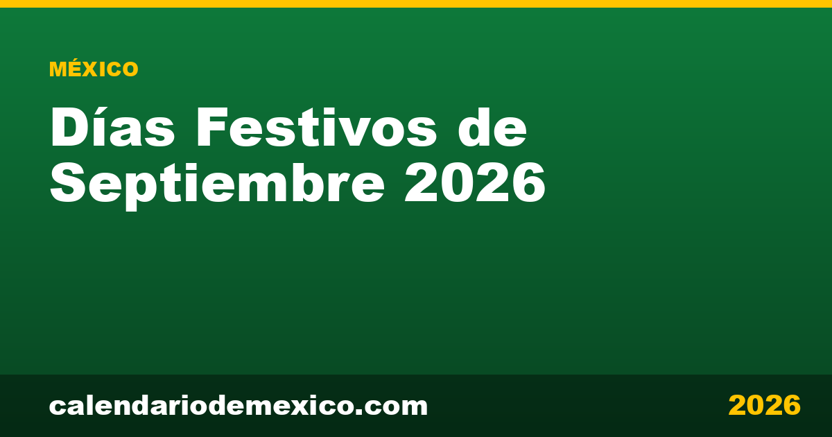 Días festivos de septiembre 2026 en México