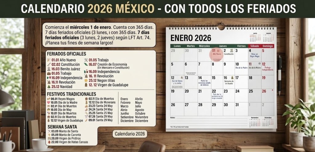 calendario 2026 México